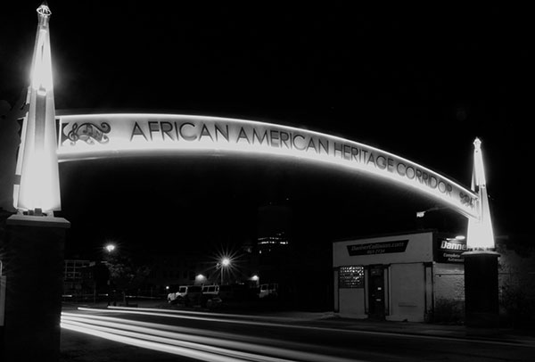 african-american-heritage-corridor-archway-night